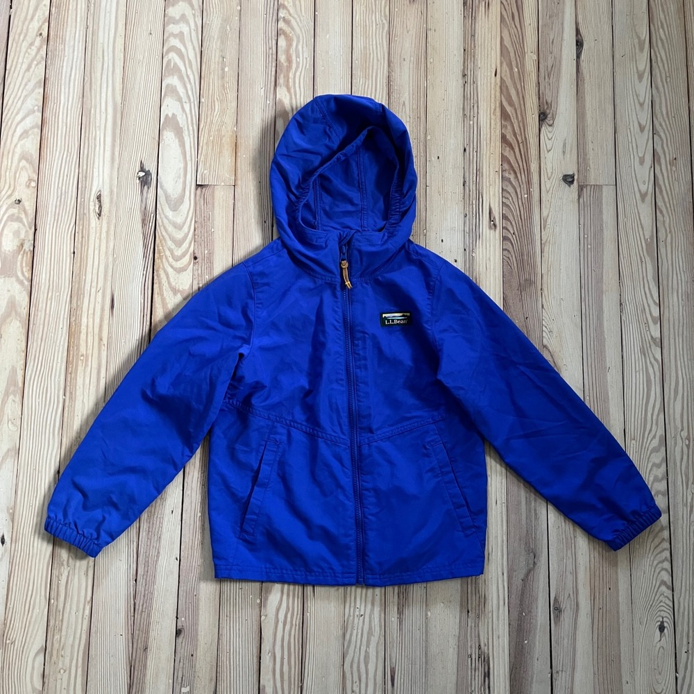 L.L. Bean Kids Royal Blue Hooded Lightweight‎ Windbreaker Jacket Size Small 8